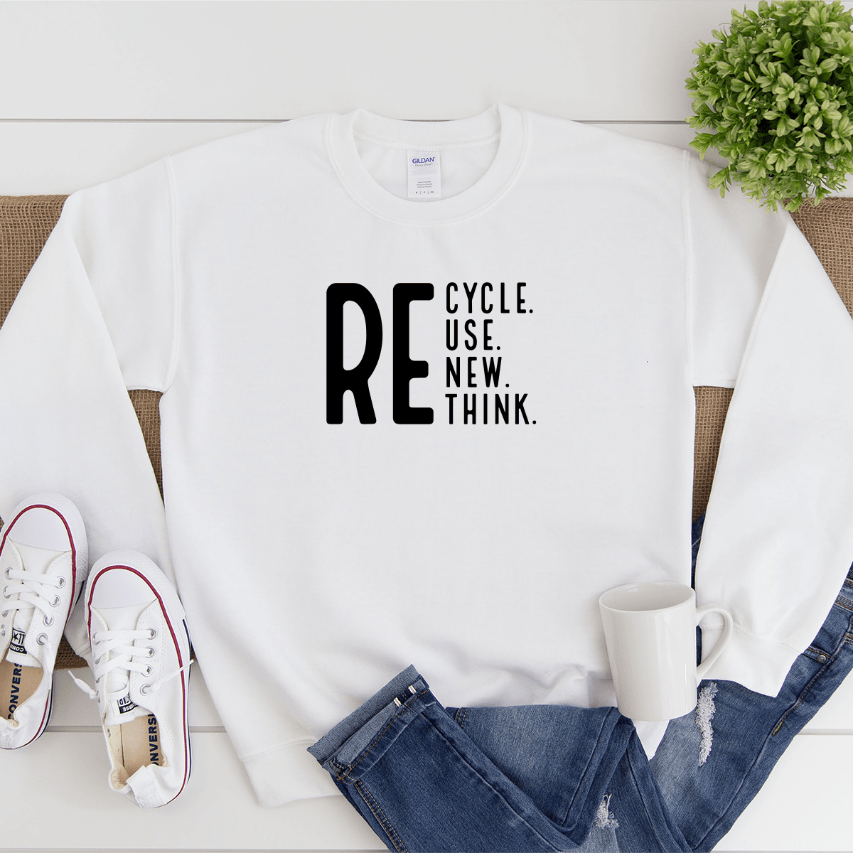 Recycle, Reuse, Renew, Rethink - Sweatshirt