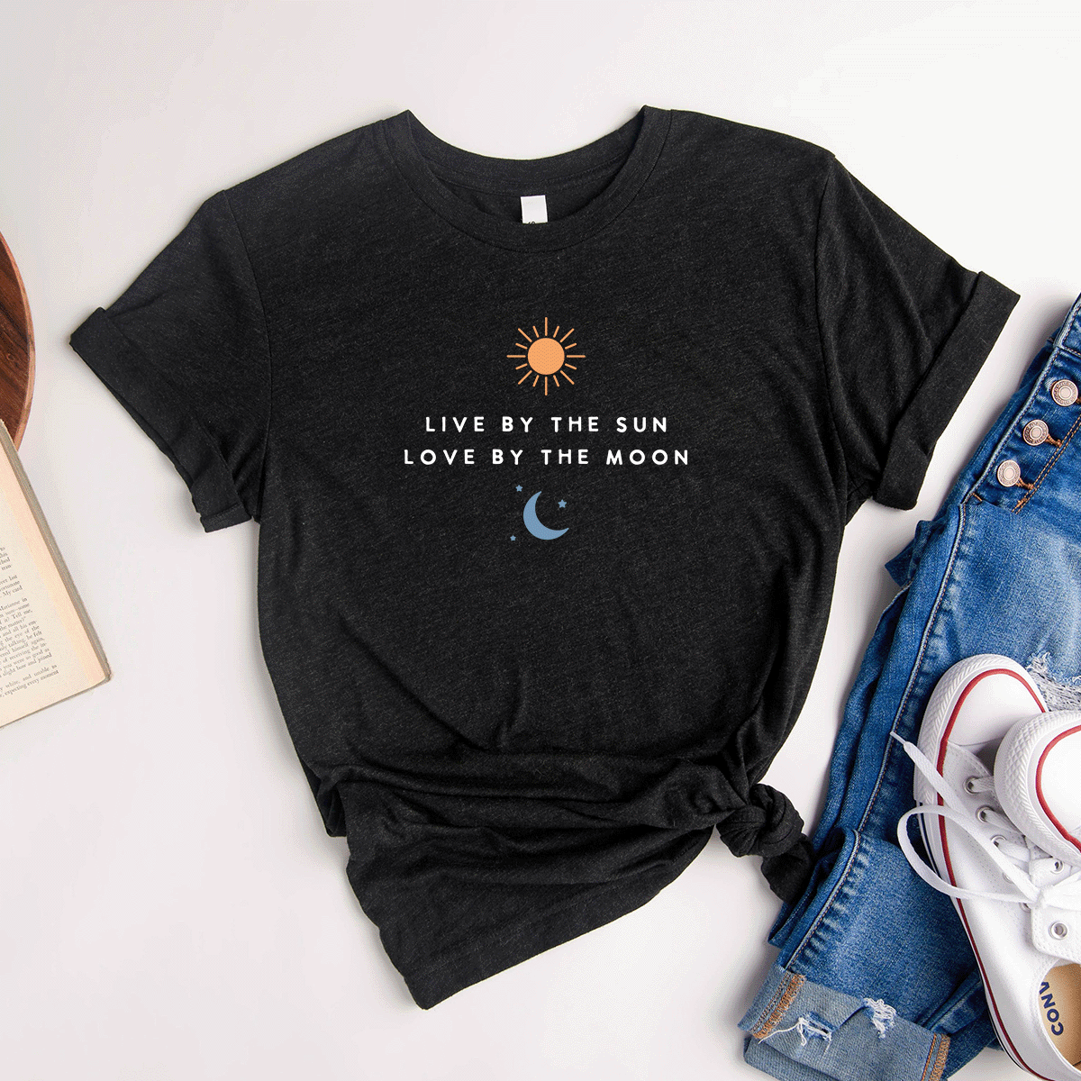 Live By The Sun, Love By The Moon - Bella+Canvas Tee