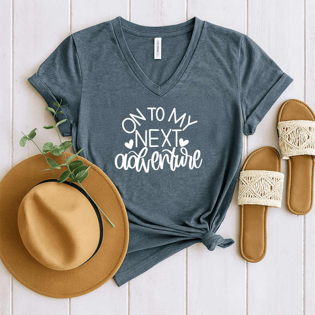 On To My Next Adventure - Bella+Canvas V-Neck