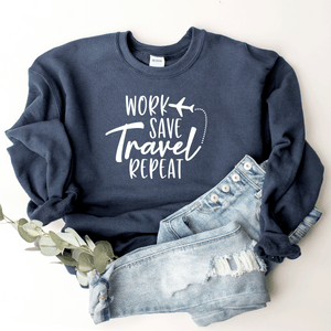 Work, Save, Travel, Repeat (Airplane) - Sweatshirt