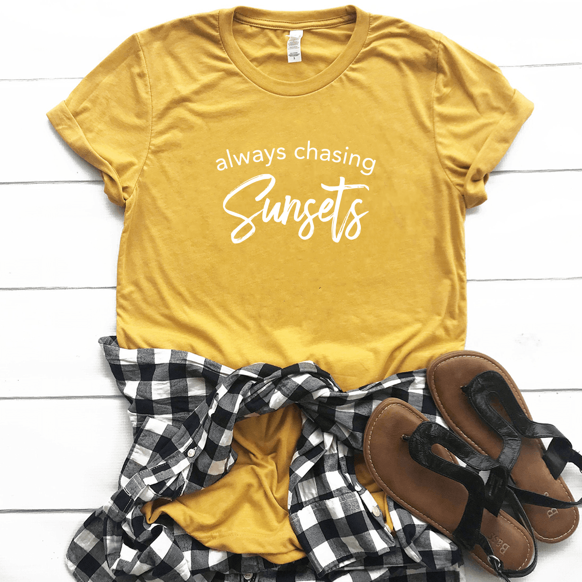 Always Chasing Sunsets Bella Canvas Tee Stay Wilde